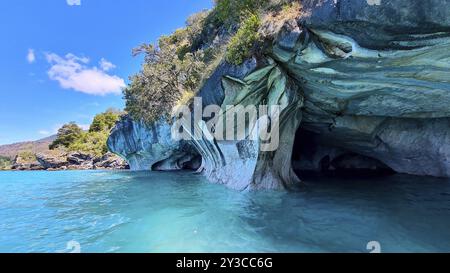 Capillas de Marmol im Lago General Carrera in Patagonien an der Carretera austral, Patagonien, Chile, Südamerika Stockfoto