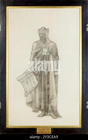 Robert the Bruce, 1888. Design für Buntglasfenster. Inschrift: "König Robert der Bruce. Zeichentrick für ein Fenster im Rathaus [oder Rathaus, Council Chambers Committee Room], Dundee'. Stockfoto