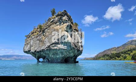 Capillas de Marmol im Lago General Carrera in Patagonien an der Carretera austral, Patagonien, Chile, Südamerika Stockfoto