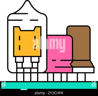 Farbdarstellung des Symbols für analoge Elektronik Stock Vektor