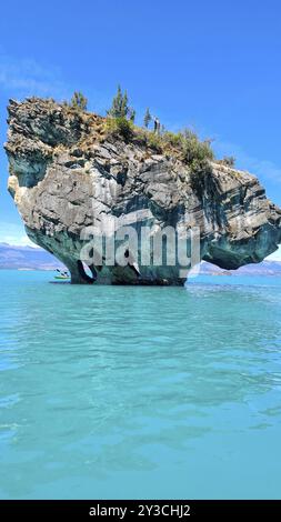 Capillas de Marmol im Lago General Carrera in Patagonien an der Carretera austral, Patagonien, Chile, Südamerika Stockfoto