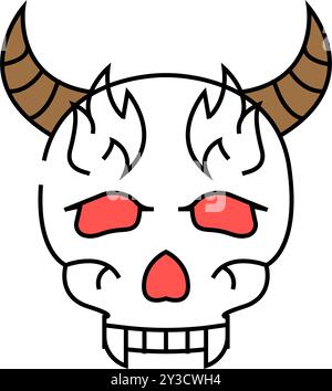 Skull Tattoo Art Vintage Icon Farbe Illustration Stock Vektor