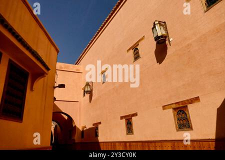 Ben Youssef Madrasa, Meisterwerk islamischer Kunst und Architektur Marrakesch, Kaiserstadt Marokko, Stockfoto