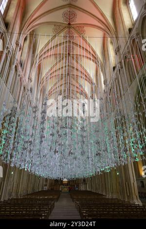 Innenansicht, Friedentauben, Wells Cathedral, Wells, England, Großbritannien Stockfoto