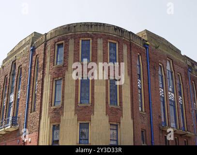 Southport, merseyside, vereinigtes Königreich, 28. juni 2019: Das ehemalige garrick-Theatergebäude an der Lord Street in southport ein Beispiel für die Backsteinkunst der 1930er Jahre Stockfoto