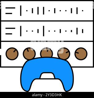 Sounddesign Spielentwicklung Icon Farbillustration Stock Vektor