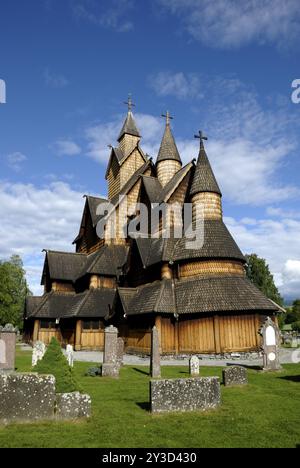 Stabkirche in Heddal, Telemark, Norwegen, Europa Stockfoto