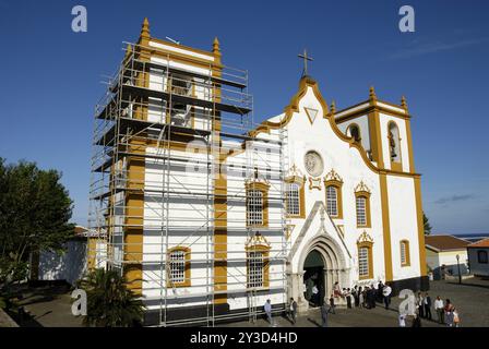 Igreja Matriz de Santa Cruz in Praia da Vitoria, Terceira Stockfoto