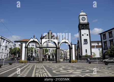 Largo de Goncalo Velho Cabral in Ponta Delgada, Sao Miguel Stockfoto