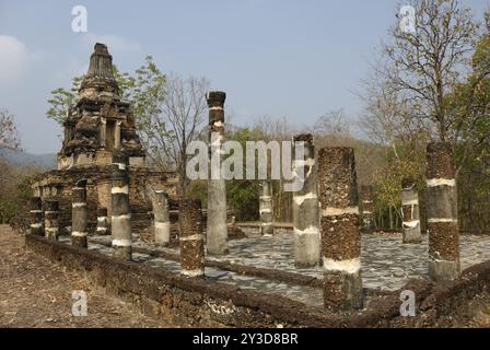 Wat Khao Phra Bat Noi, Sukhothai Historical Park, Sukhothai, Thailand, Asien Stockfoto