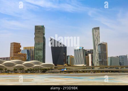 Riad, Saudi-Arabien - 15. März 2024, King Abdullah Financial District, KAFD Business Towers Stockfoto