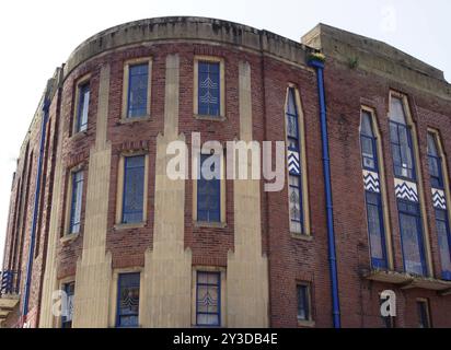 Southport, merseyside, vereinigtes Königreich, 28. juni 2019: Das ehemalige garrick-Theatergebäude an der Lord Street in southport ein Beispiel für die Backsteinkunst der 1930er Jahre Stockfoto