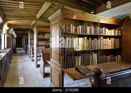 Innenansicht, Cathedral Library, Wells Cathedral, Wells, England, Großbritannien Stockfoto