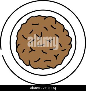 bulgogi Rindfleisch koreanische Küche Icon Farbe Illustration Stock Vektor