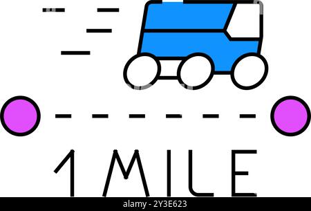 Farbabbildung des Symbols „Letzte Meile“ Stock Vektor
