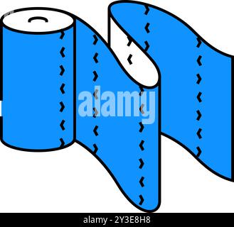 Farbige Abbildung des Symbols zum Abrollen von Papiertüchern Stock Vektor