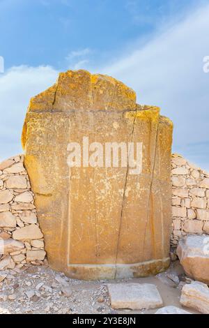 Ägypten, Sakkara Süd, König Pepi II. Bestattungsanlage, Stele der Königin Iput. Stockfoto