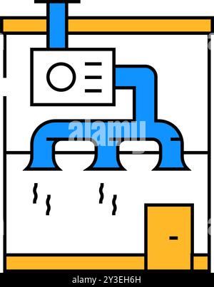 Farbdarstellung des Symbols für Luftwechsel-Belüftung Stock Vektor