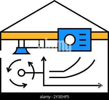 Farbdarstellung des Symbols für die Belüftungsrate Stock Vektor