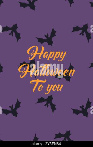 Karte oder Poster mit niedlicher Halloween-Illustration mit Fledermäusen Stock Vektor