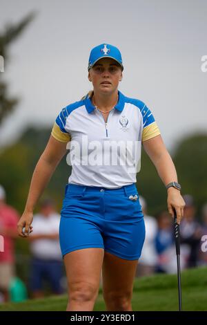 Gainesville, Virginia, USA. September 2024. Maja stark vom Team Europe während des Solheim Cup auf dem Robert Trent Jones Golfplatz in Gainesville, Virginia. Justin Cooper/CSM/Alamy Live News Stockfoto