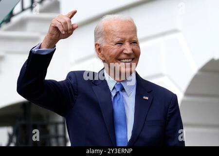 Washington, USA. September 2024. US-Präsident Joe Biden feiert am 13. September 2024 bei einem Brunch die Black Excellence auf dem South Lawn des Weißen Hauses in Washington. Foto: Yuri Gripas/Pool/SIPA USA Credit: SIPA USA/Alamy Live News Stockfoto