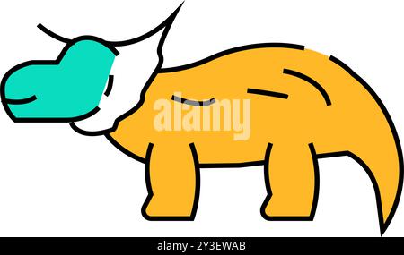 triceratops Dinosaurier Tier Icon Farbe Illustration Stock Vektor