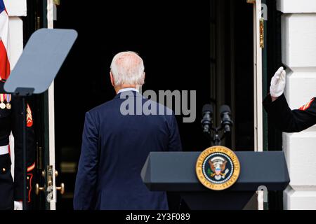 Washington, Usa. September 2024. Präsident Joe Biden reist am Freitag, den 13. September 2024 in Washington DC zu einer Veranstaltung, bei der Black Excellence auf dem Südrasen des Weißen Hauses gefeiert wird (Foto: Aaron Schwartz/SIPA USA) Credit: SIPA USA/Alamy Live News Stockfoto