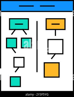 Affinitätsdiagramm ux ui Design Symbol Farbdarstellung Stock Vektor