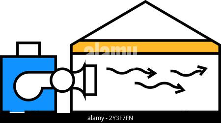 Abbildung der Farbe des Symbols für die Luftzufuhr Stock Vektor