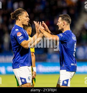 Den Bosch, Niederlande. September 2024. 'S-HERTOGENBOSCH, 13.09.2024, Stadion de Vliert, Stadion des FC den Bosch, niederländische Fußballsaison Keukenkampioen Divisie 2024/2025. Den Bosch - ADO den Haag. Den Bosch Spieler Torles Knoll feiert während des Spiels den Bosch - ADO. Beschreibung: Pro Shots/Alamy Live News Stockfoto