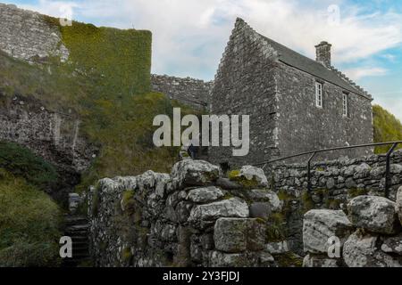 Dunnottar Castle, eine historische Festung auf den Klippen von Aberdeenshire, Schottland, in der Nähe von Stonehaven. Stockfoto