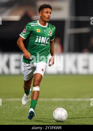 Rotterdam, Niederlande. September 2024. ROTTERDAM, NIEDERLANDE - 13. SEPTEMBER: Ilias Bronkhorst von Excelsior Rotterdam spielt mit dem Ball während des niederländischen Keuken Kampioen Divisie-Spiels zwischen Excelsior Rotterdam und Telstar im Van Donge & de Roo Stadion am 13. September 2024 in Rotterdam. (Foto: Hans van der Valk/Orange Pictures) Credit: dpa/Alamy Live News Stockfoto