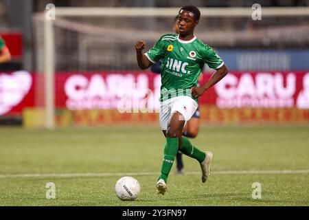 Rotterdam, Niederlande. September 2024. ROTTERDAM, NIEDERLANDE - 13. SEPTEMBER: Richie Omorowa von Excelsior Rotterdam spielt mit dem Ball beim niederländischen Keuken Kampioen Divisie-Spiel zwischen Excelsior Rotterdam und Telstar im Van Donge & de Roo Stadion am 13. September 2024 in Rotterdam. (Foto von Hans van der Valk/Orange Pictures) Credit: Orange Pics BV/Alamy Live News Stockfoto