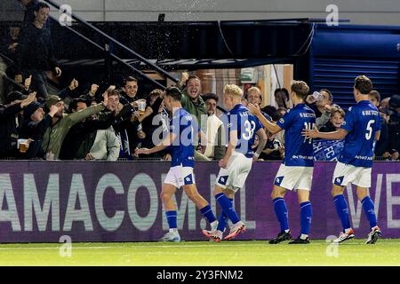 Den Bosch, Niederlande. September 2024. 'S-HERTOGENBOSCH, 13.09.2024, Stadion de Vliert, Stadion des FC den Bosch, niederländische Fußballsaison Keukenkampioen Divisie 2024/2025. Den Bosch - ADO den Haag. Den Bosch Spieler Torles Knoll feiert während des Spiels den Bosch - ADO. Beschreibung: Pro Shots/Alamy Live News Stockfoto