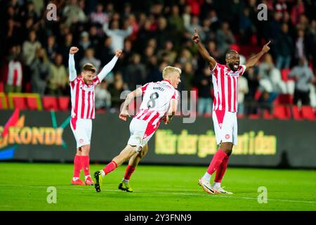 Aalborg, Dänemark. September 2024. Superliga-Spiel zwischen AAB und Lyngby Boldklub im Aalborg Portland Park am Freitag, den 13. September 2024. (Foto: Henning Bagger/Scanpix 2024) Credit: Ritzau/Alamy Live News Stockfoto