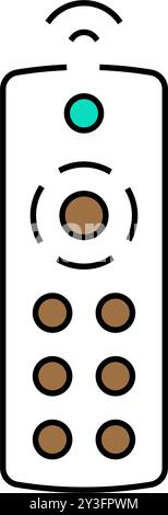 Etikett der Fernbedienung, Farbdarstellung des Symbols „Achtung“ Stock Vektor