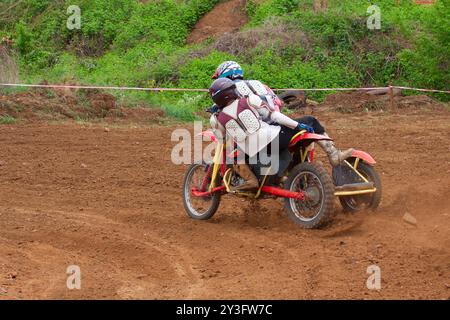 Motocross Sidecar Team Hill Climb Stockfoto