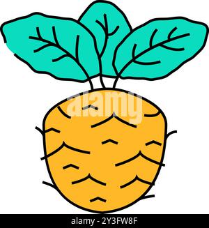 Farbdarstellung des Kohlrabikohl-Symbols Stock Vektor