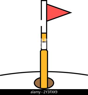 Farbdarstellung des Symbols für die Golffahne Stock Vektor