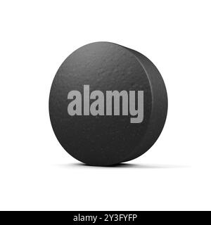 Aktivkohlepille isoliert auf weißem Hintergrund. Aktivkohle. 3D-Abbildung. Stockfoto