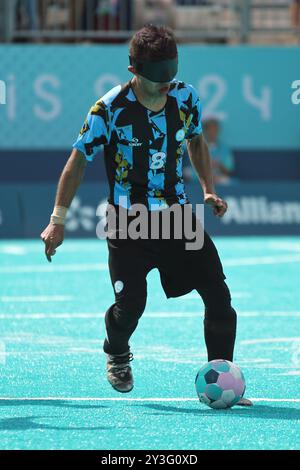 Osvaldo FERNANDEZ aus Argentinien im Gruppenspiel Blind - Vorrunde der Männer Marokko gegen Argentinien bei den Paralympischen Spielen 2024 in Paris. Stockfoto