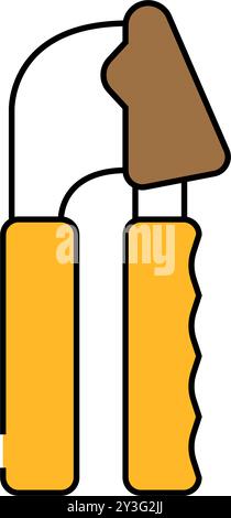 Knoblauchpresse Küchen-Symbol-Farbillustration Stock Vektor