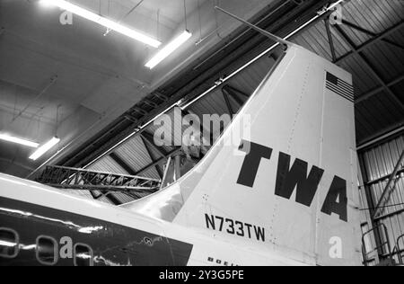 Ein Flugzeug der Trans World Airlines Boeing 707 am Flughafen Idlewild am 28. April 1959. Stockfoto