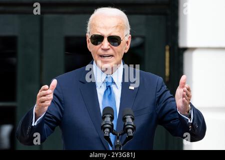 Washington, Usa. September 2024. Präsident Joe Biden sprach bei einer Veranstaltung zu Ehren schwarzer Exzellenz auf dem South Lawn des Weißen Hauses in Washington, DC Credit: SOPA Images Limited/Alamy Live News Stockfoto