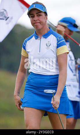 Gainesville, Virginia, USA. September 2024. Georgia Hall of Team Europe während des Solheim Cup auf dem Robert Trent Jones Golfplatz in Gainesville, Virginia. Justin Cooper/CSM/Alamy Live News Stockfoto