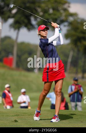 Gainesville, Virginia, USA. September 2024. Nelly Korda vom Team USA während des Solheim Cup auf dem Robert Trent Jones Golfplatz in Gainesville, Virginia. Justin Cooper/CSM/Alamy Live News Stockfoto