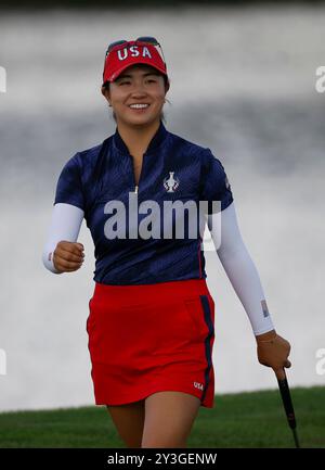 Gainesville, Virginia, USA. September 2024. Rose Zhang vom Team USA während des Solheim Cup auf dem Robert Trent Jones Golfplatz in Gainesville, Virginia. Justin Cooper/CSM/Alamy Live News Stockfoto