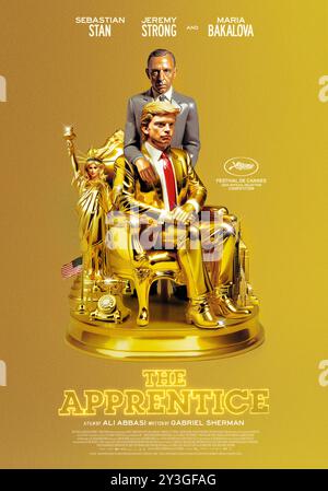 The Apprentice (2024) unter der Regie von Ali Abbasi mit Jeremy Strong und Sebastian Stan. Die Geschichte, wie ein junger Donald Trump sein Immobiliengeschäft in New York der 1970er und 80er Jahre mit der Hilfe des berüchtigten Anwalts Roy Cohn begann. US-Poster mit einem Blatt ***NUR FÜR REDAKTIONELLE ZWECKE***. Quelle: BFA / Briarcliff Entertainment Stockfoto