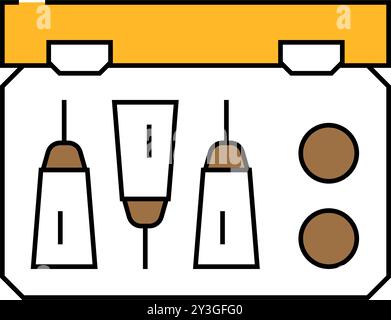 Erste-Hilfe-Kasten mit Farbabbildung des Gegenmittel-Symbols Stock Vektor